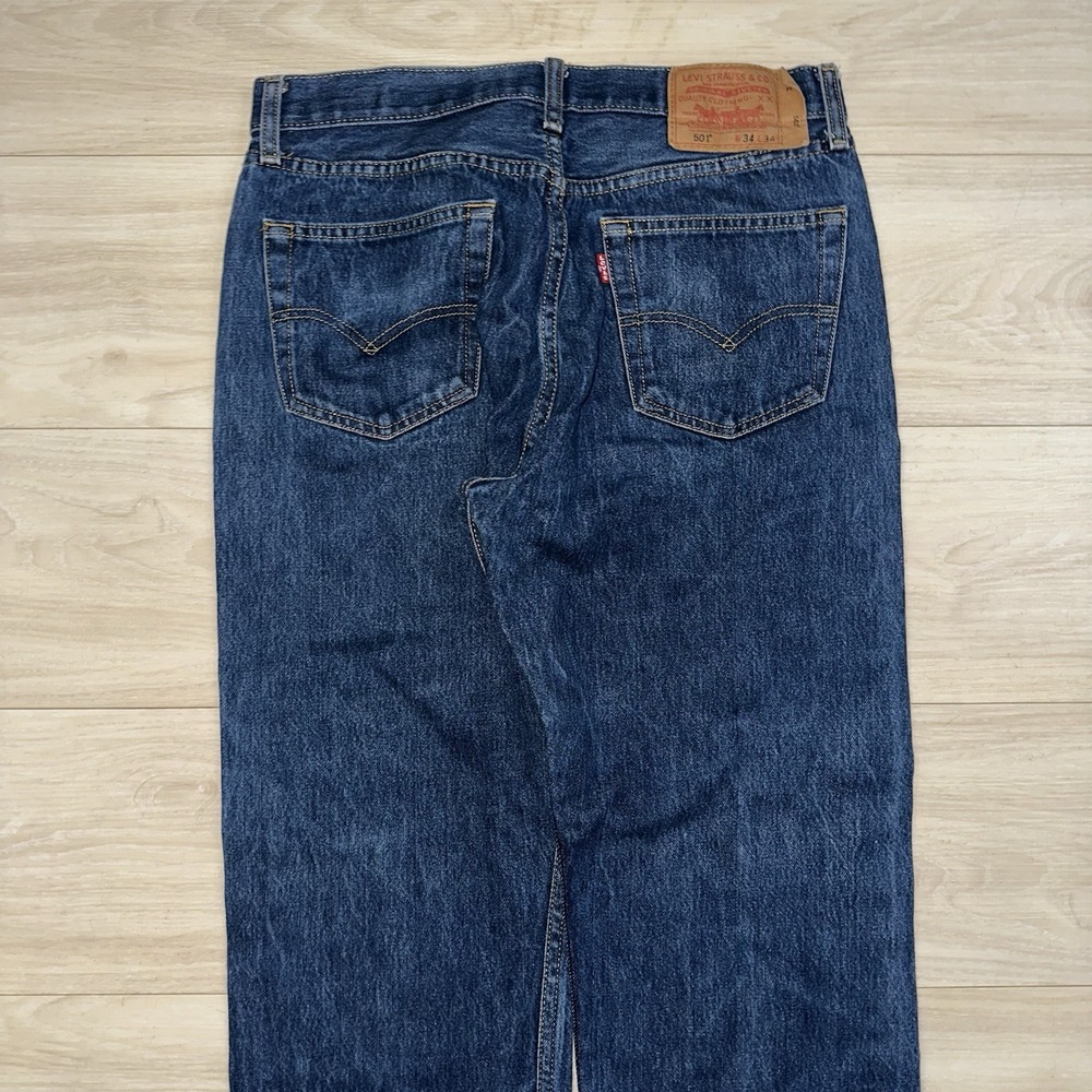 Vintage Levis 501 Jeans Mens 34x34 (Fits 32x31) Dark Wash Button Fly 90s Whisker